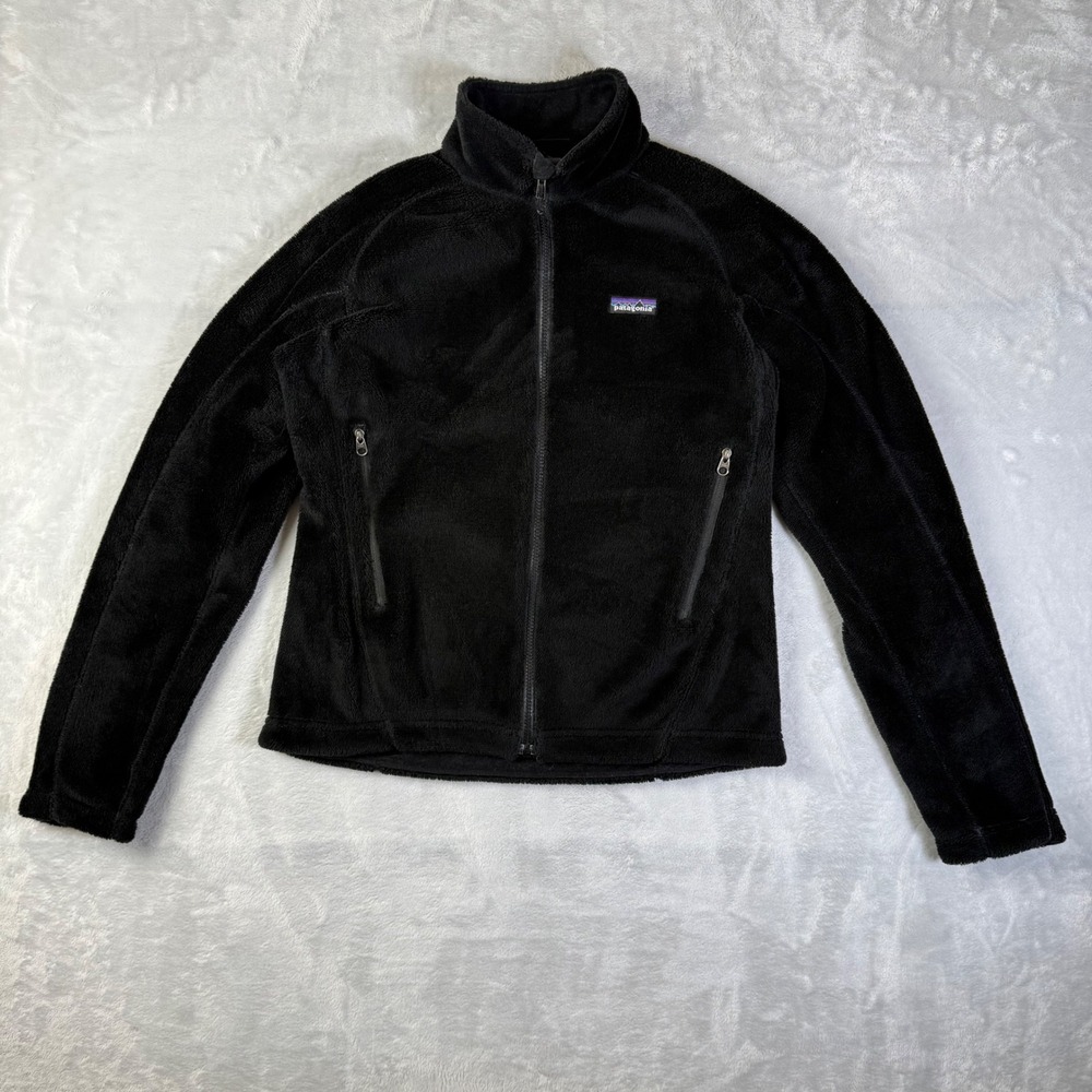 Vintage Patagonia R4 Fleece Jacket Women's Small Black Full Zip Granola Pockets